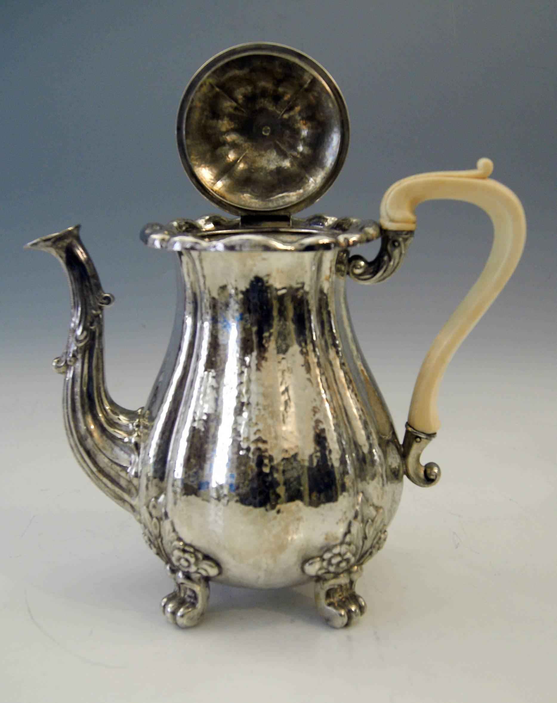 Silver Hanau Coffee Tea Set Baroque Style Made by Schleissner Germany Circa 1890 In Excellent Condition For Sale In Vienna, AT