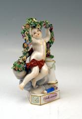 Meissener Motto-Kinder von Acier Vintage Je Les Ramne, um 1880