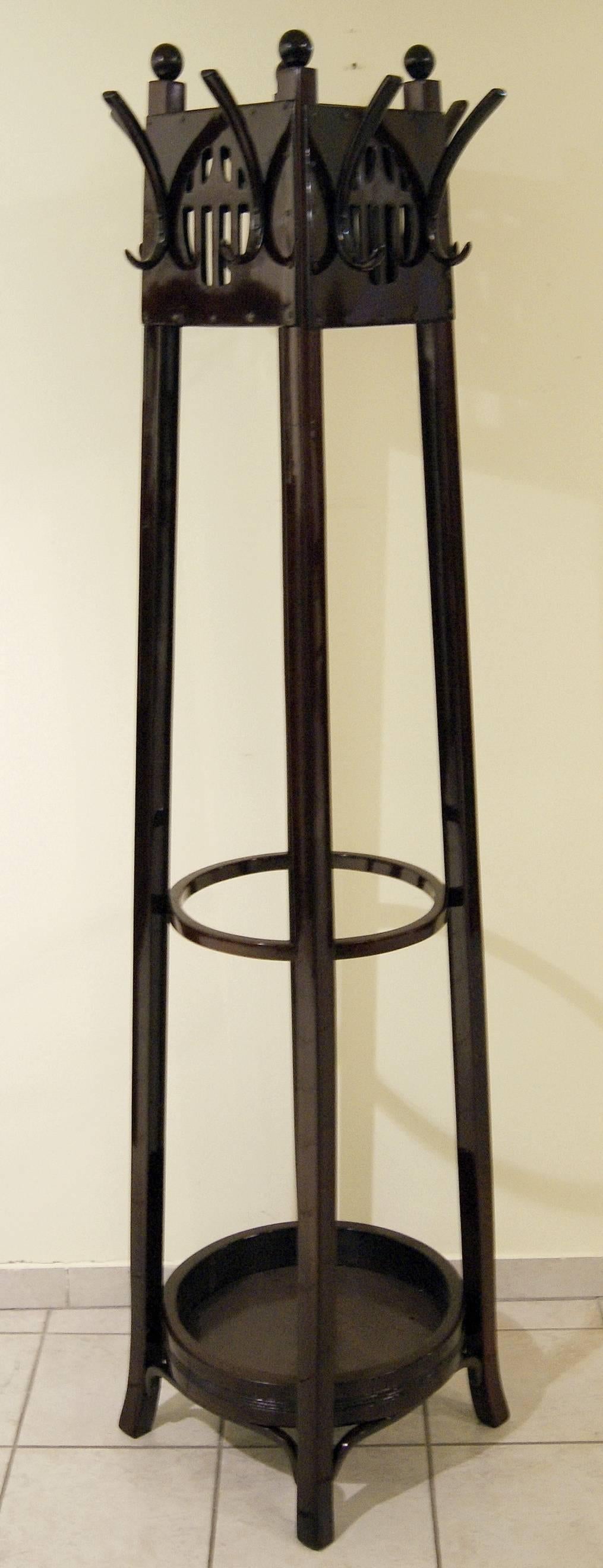 art nouveau coat rack