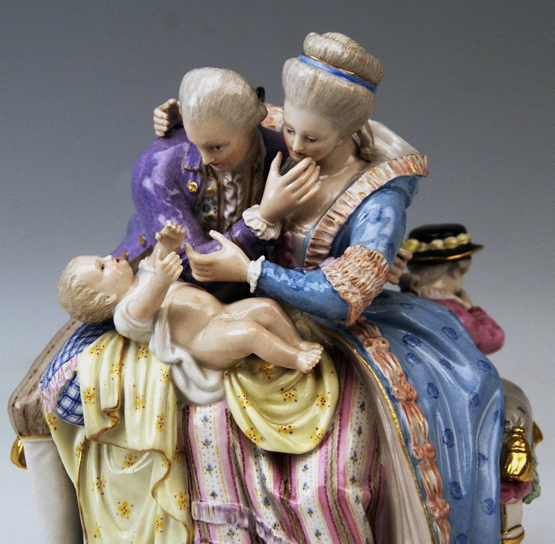 Meissen Stunning Figurines the Lucky Parents Model E81 by M. V. Acier, c.1860 In Excellent Condition In Vienna, AT