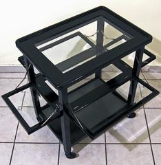 Art Nouveau Vienna Serving Trolley Massive Oakwood Black Stained, circa 1915