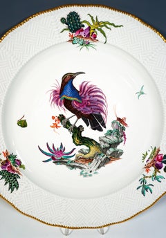 Sehr großer Meissener Bildteller, Paradiesvogel mit Insekten, 1924–1934
