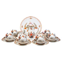 Meissen Coffee Set For 6 People, Tischchen Or Small Table Pattern, 20th Century