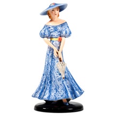 Goldscheider Art Deco, Lady With Hat & Parasol, Claire Weiss, Vienna, Circa 1939
