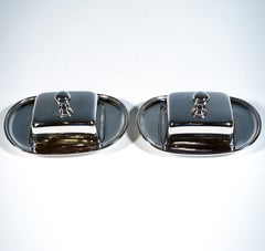 Pair Of Silver Table Dishes With Glass Inserts, by Emil Hermann, Germany, 20th