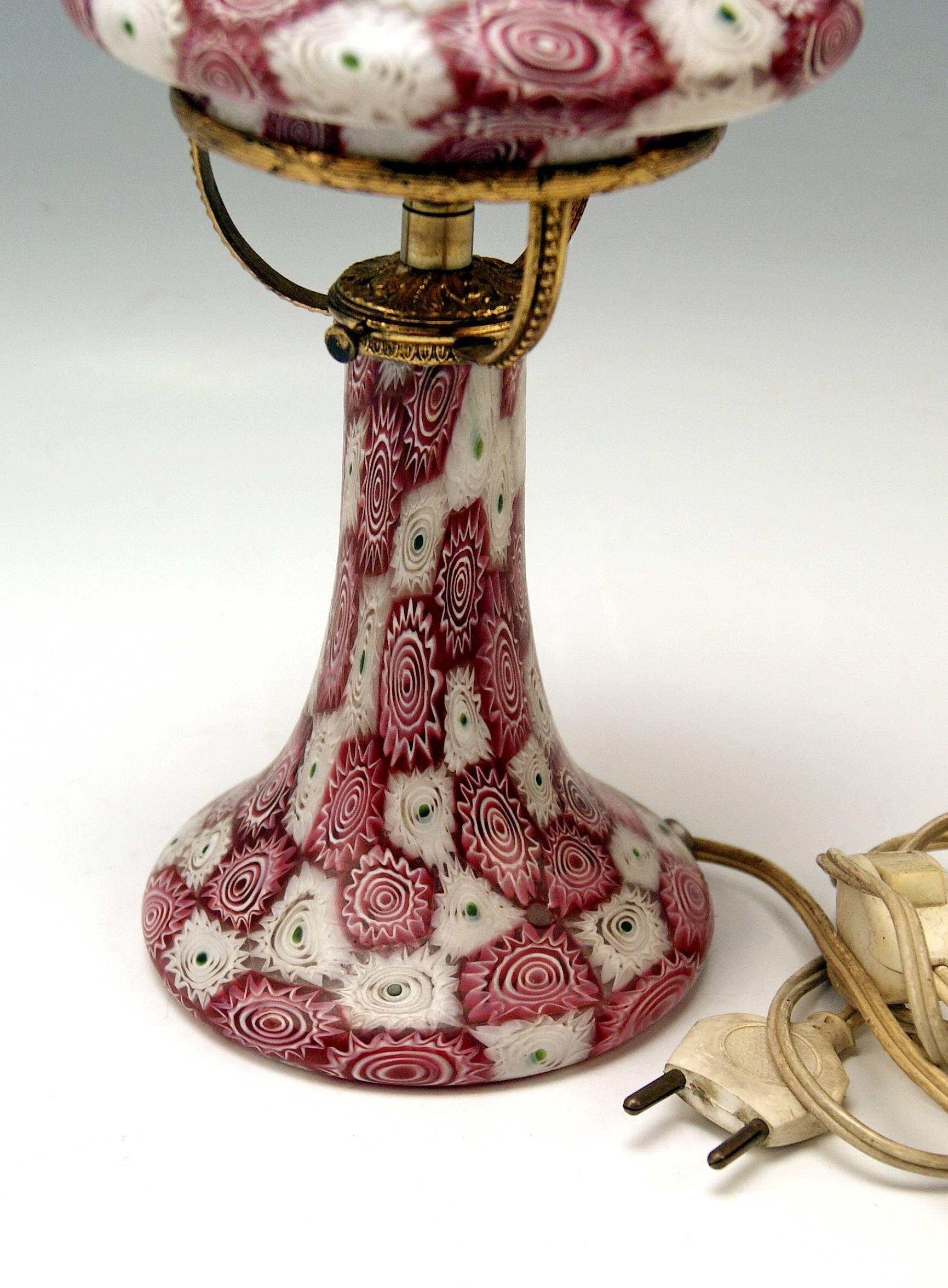 Art Deco Murano Vintage Nice Glass Lamp Millefiori Fratelli Toso, circa 1920