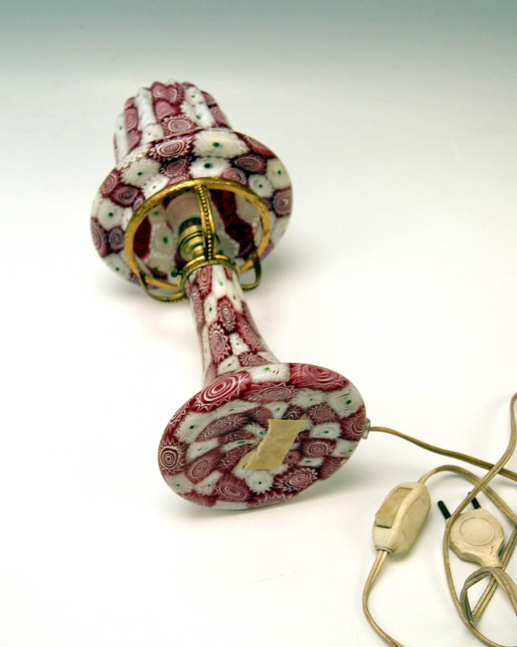 Early 20th Century Murano Vintage Nice Glass Lamp Millefiori Fratelli Toso, circa 1920
