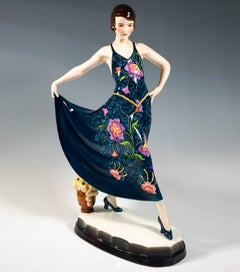Large Goldscheider Art Deco Figure, Harvey, Spanish Dance, Stephan Dakon, c 1927