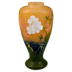 Art Nouveau Cameo Vase, Primeveres, Primroses Decor, Daum Nancy, France, Ca 1920