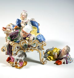 Meissen Genre Group, The Discovered Lover, by J.J. Kaendler, Germany, Circa 1870