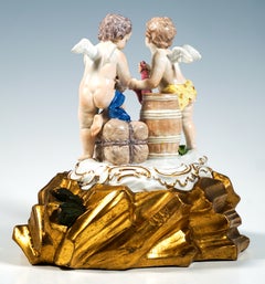 Conjunto de Cupido de Meissen de época temprana, «Alegoría del comercio», de C.C. Punct, Alemania, hacia 1763