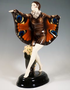 Gran figura Art Déco vienesa Goldscheider, El pájaro capturado por Lorenzl, ca 1925