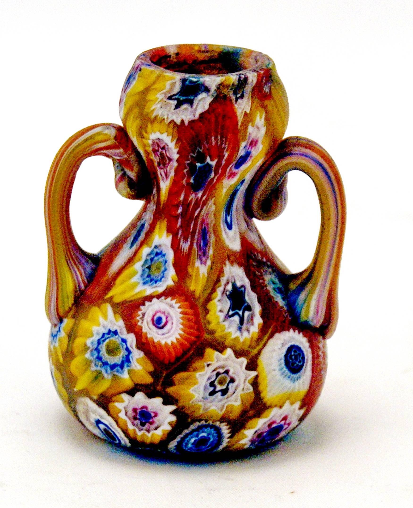 Other Set of Five Murano Vintage Nice Glass Vases Millefiori, circa 1910