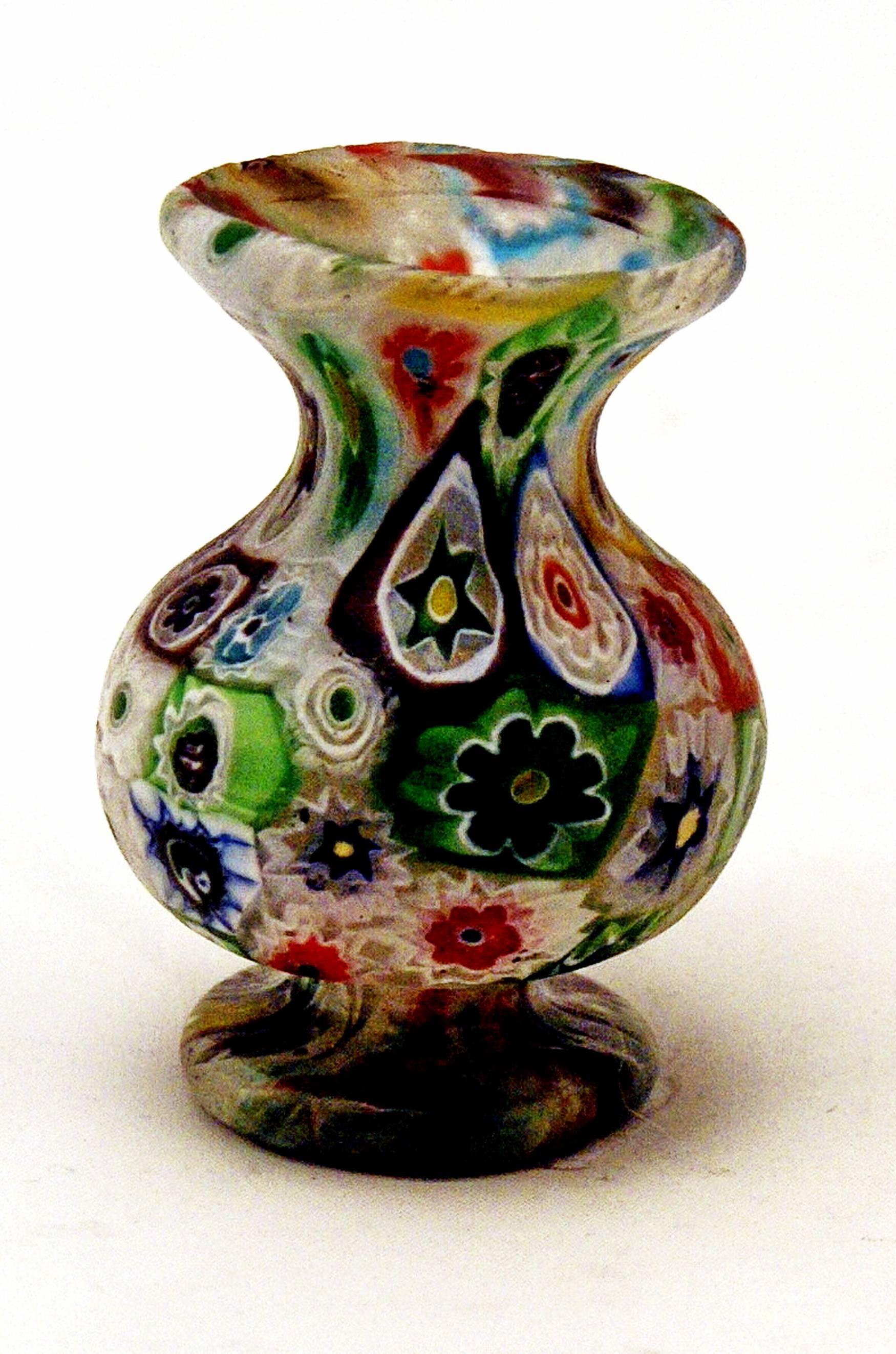 Italian Set of Five Murano Vintage Nice Glass Vases Millefiori B, circa 1910