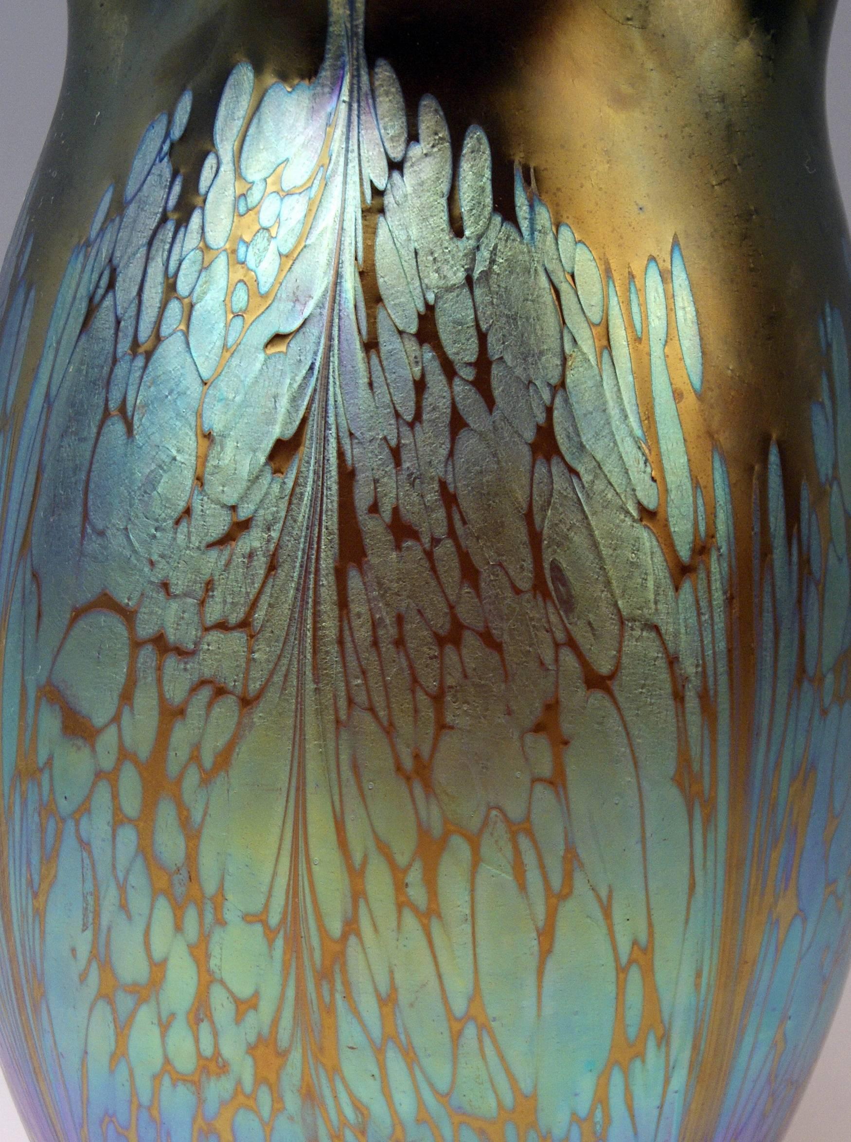 Austrian Vase Loetz Widow Klostermuehle Art Nouveau Maron Medici, circa 1903