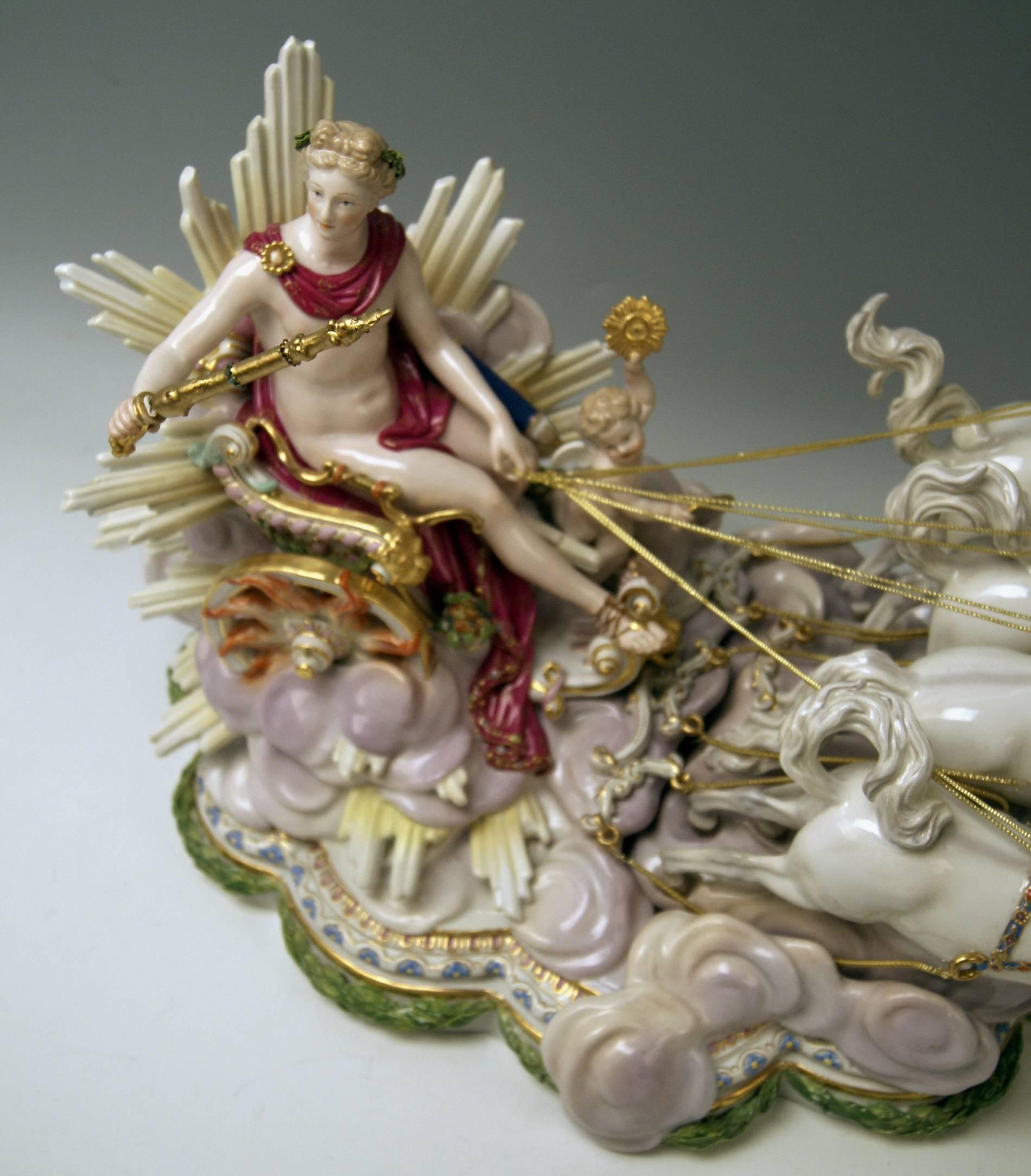 Meissen gorgeous as well as rarest huge figurine group, once made first by order of Russian Czarina Katharina the Second (= Catherine the Great) during years 1772-1773 for equipment / facility of Lomonossow Castle (= the so-said 'Pavillon an den