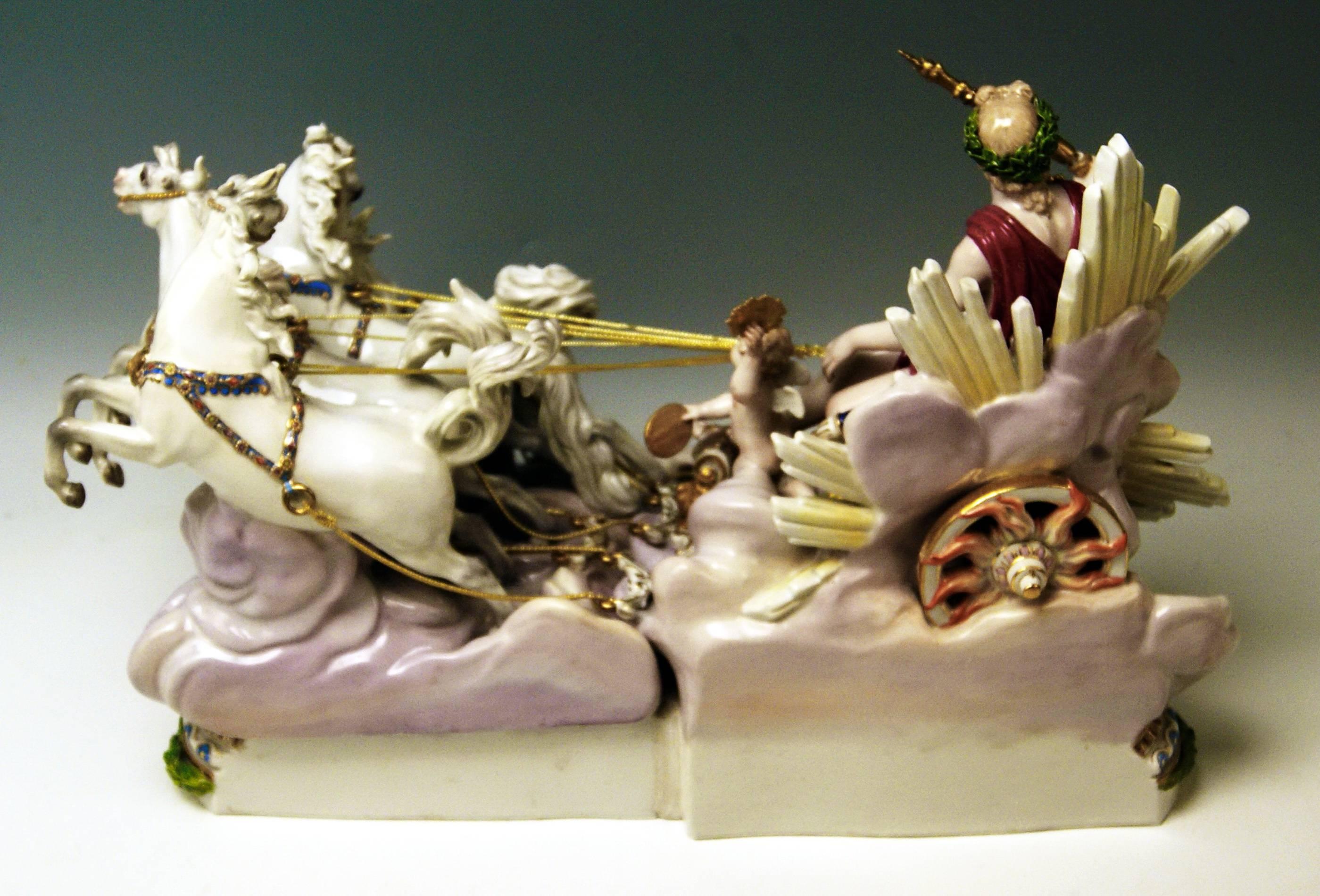 19th Century Meissen Apollo in Chariot of Sun by Kaendler for Czarina Katharina made c.1870