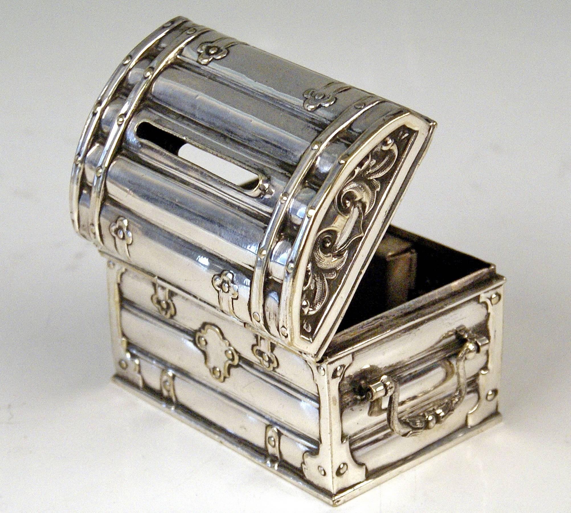 Austrian Silver Money Box Piggy Bank Treasure Chest, circa 1880-1885 at ...