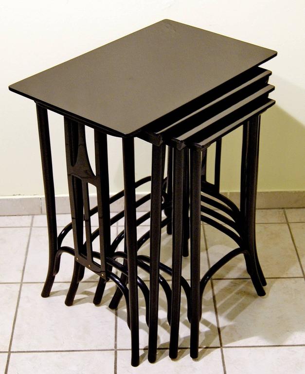 Jacob and Josef Kohn Art Nouveau Four Nesting Tables Black Number 958 A ...
