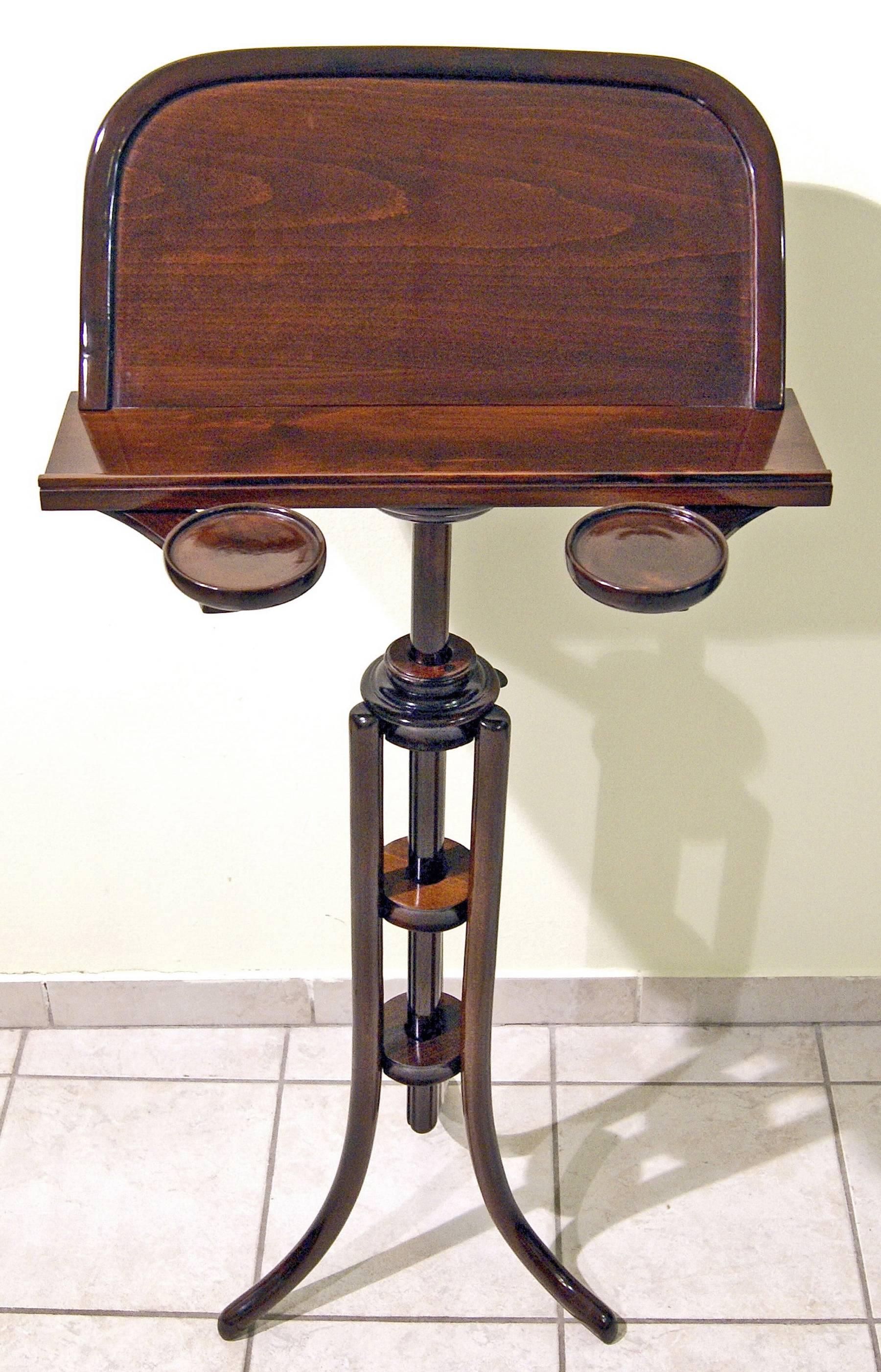 Art Nouveau Thonet Music Stand Model 11852 Beechwood Mahogany Stained, circa 1905-1910