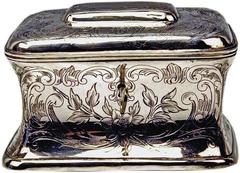Austrian Silver Sugar Box like Chest with Key, circa 1900