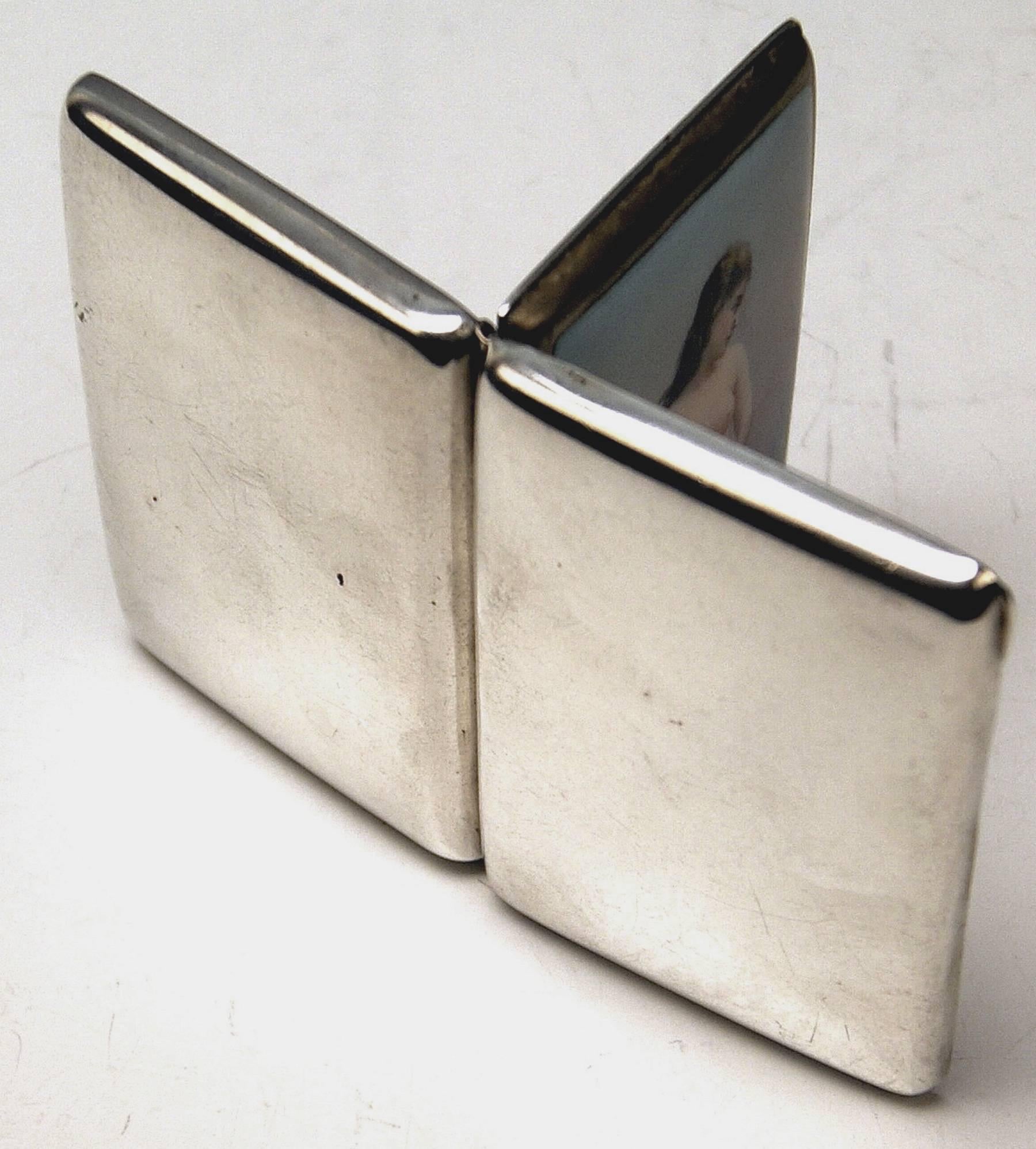 Late Victorian Silver Erotica Cigarette Case Painting Vintage Lady Nude Germany, circa 1890