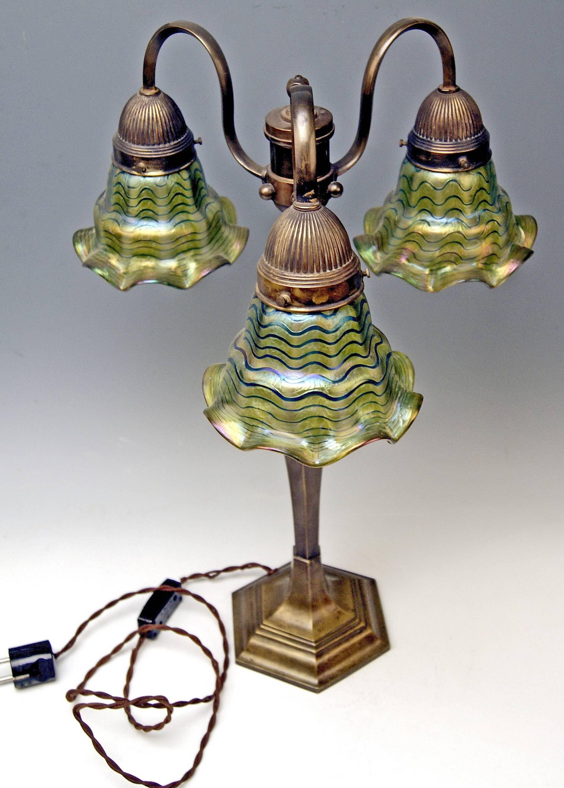 Czech Table Lamp Pallme Koenig & Habel Elisabeth Factory Bohemia Art Nouveau made 1920