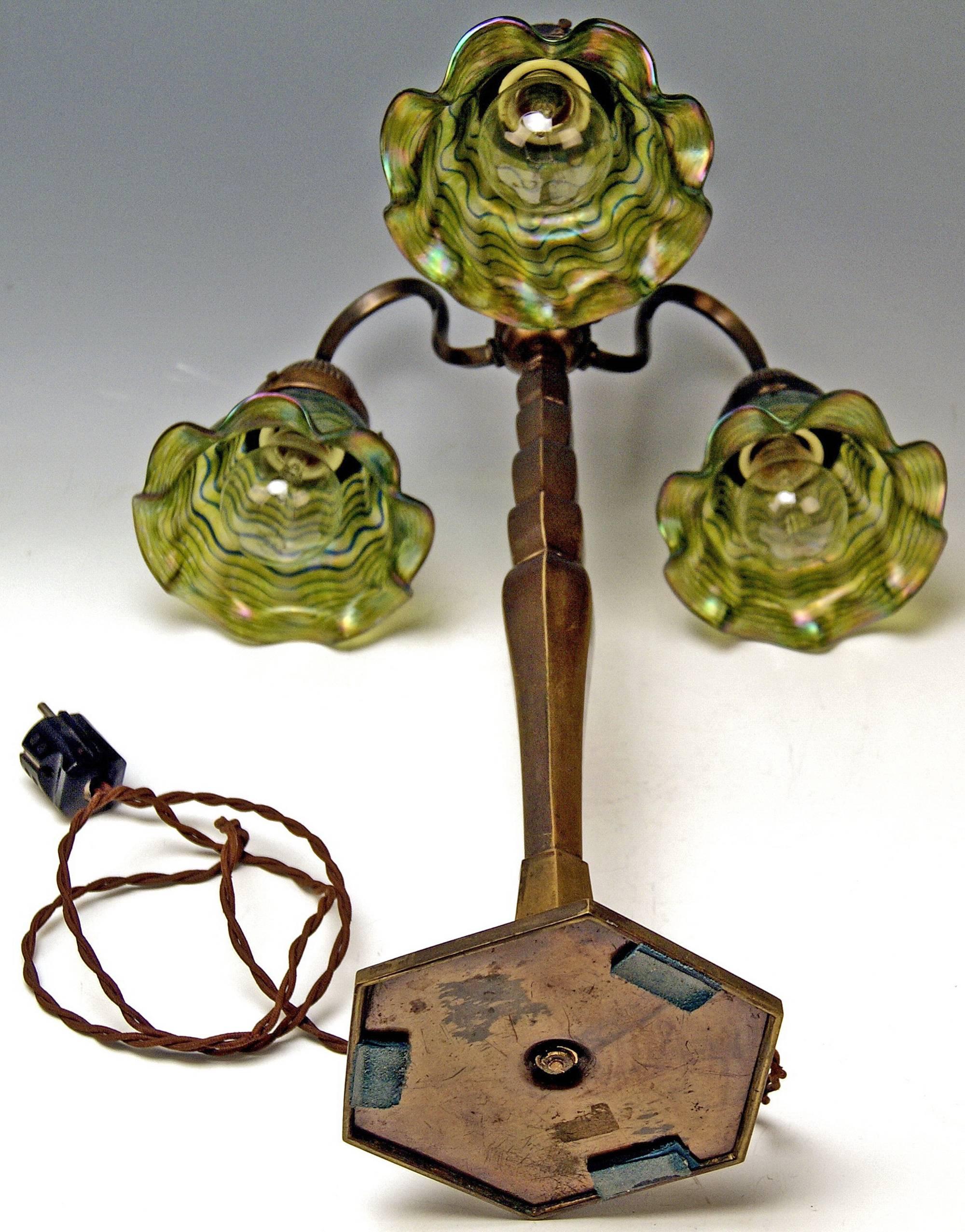 Early 20th Century Table Lamp Pallme Koenig & Habel Elisabeth Factory Bohemia Art Nouveau made 1920
