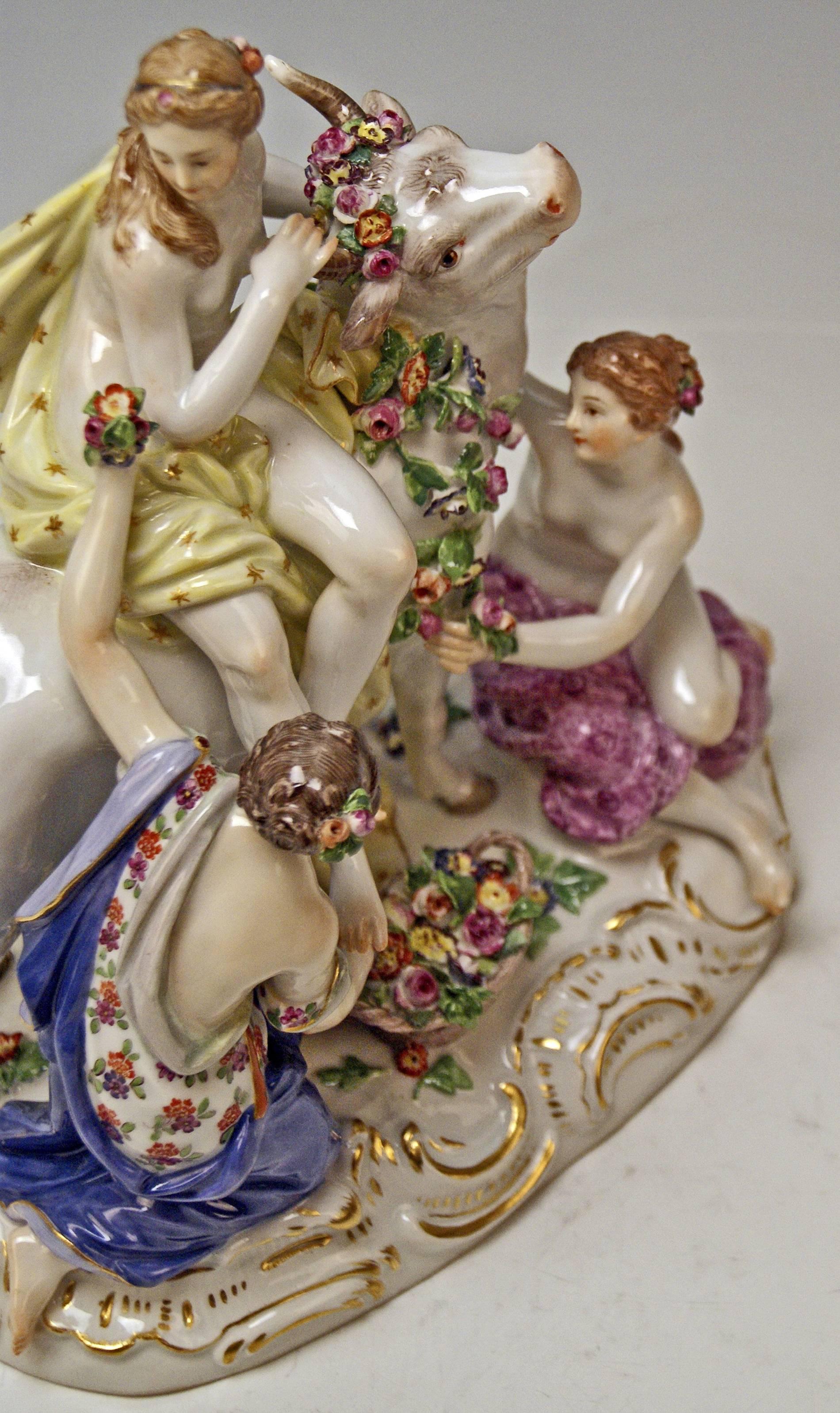 Meissen Stunning Figurine Group the Rape of Europe by Kaendler, circa 1860 In Excellent Condition In Vienna, AT