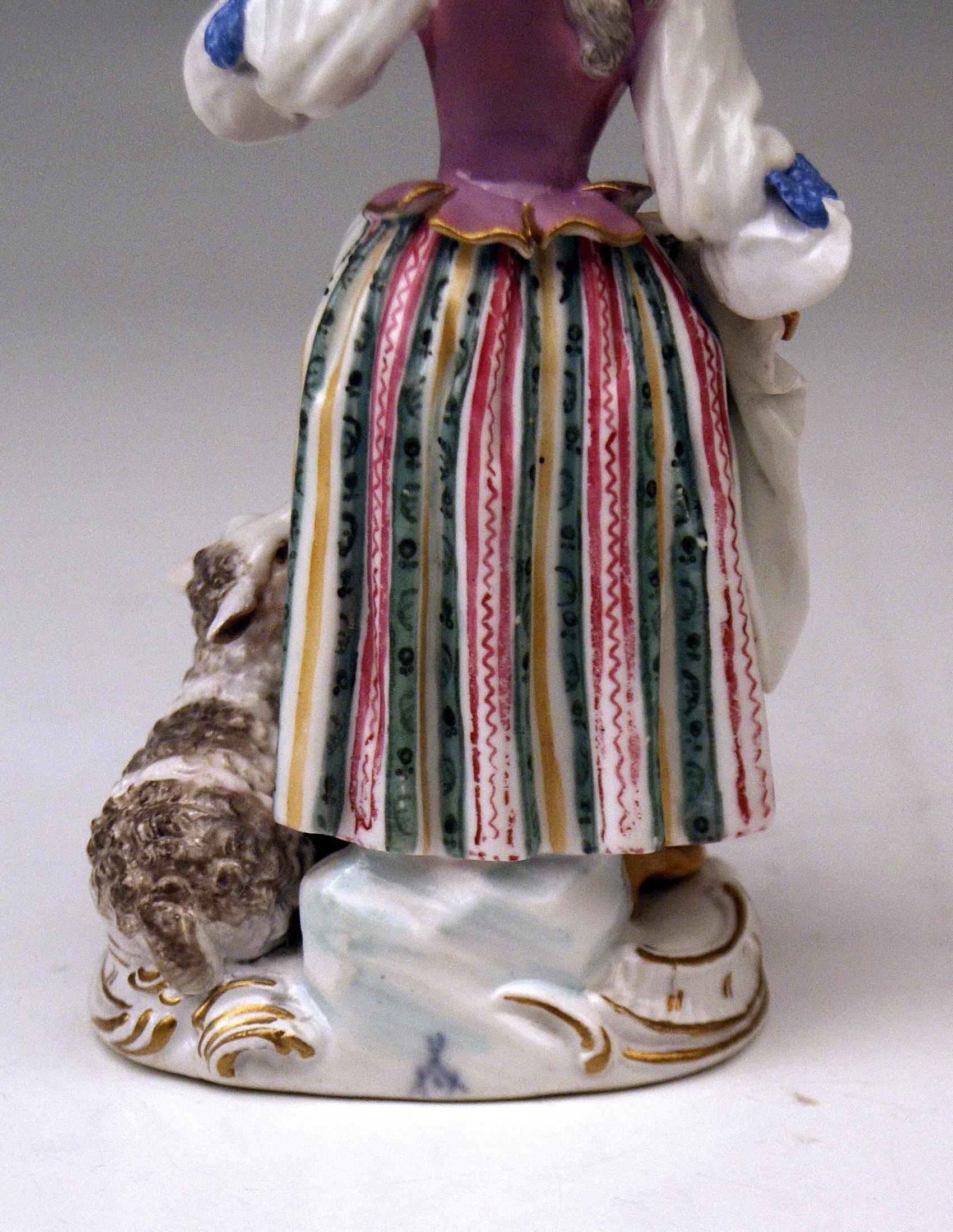 German Meissen Kaendler Shepherd Bagpipe Shepherdess Sheep Rococo made 1763-1773