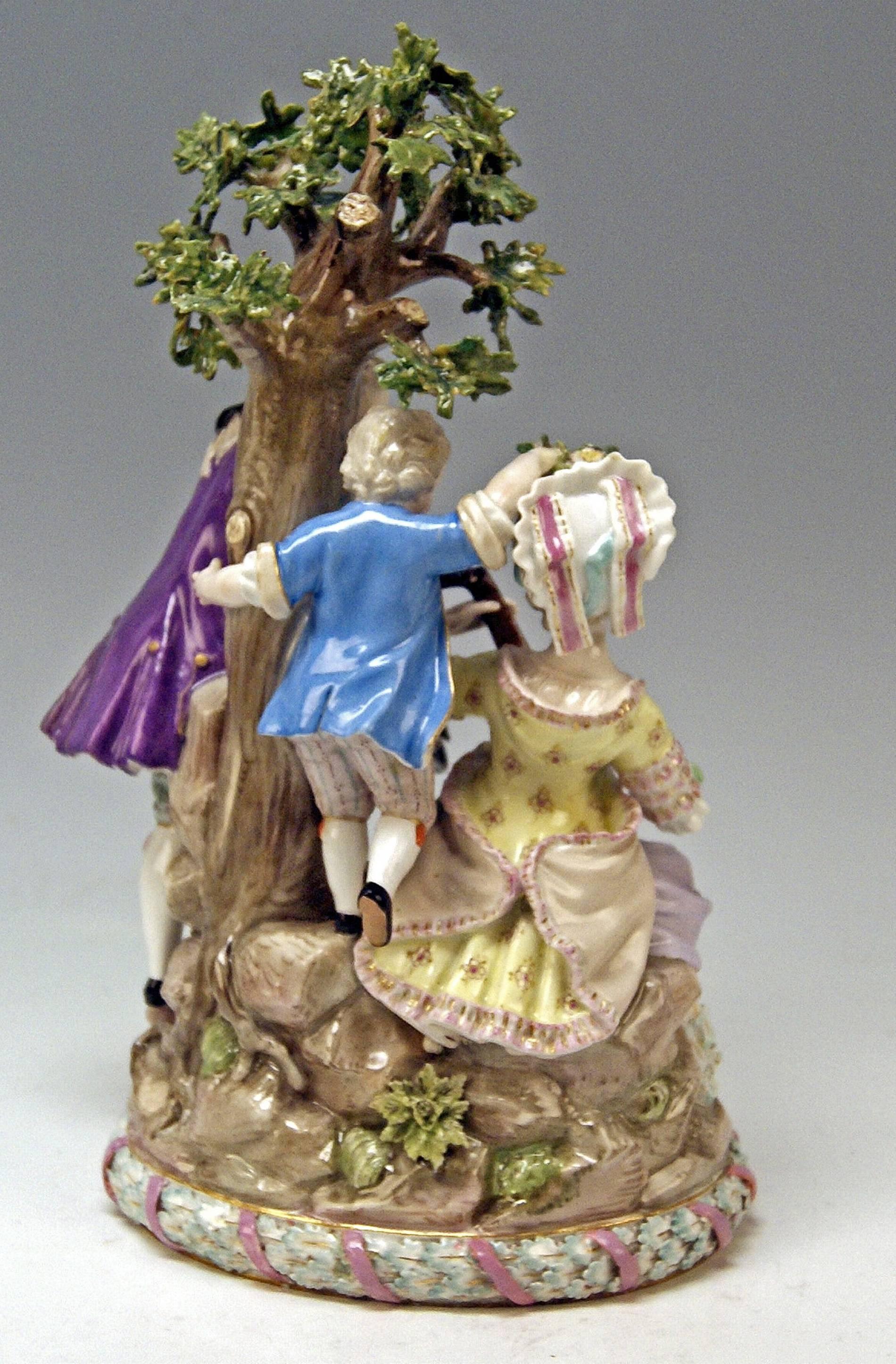 Glazed Meissen Acier Gardener Figurines Group Model D 95 Made circa 1870
