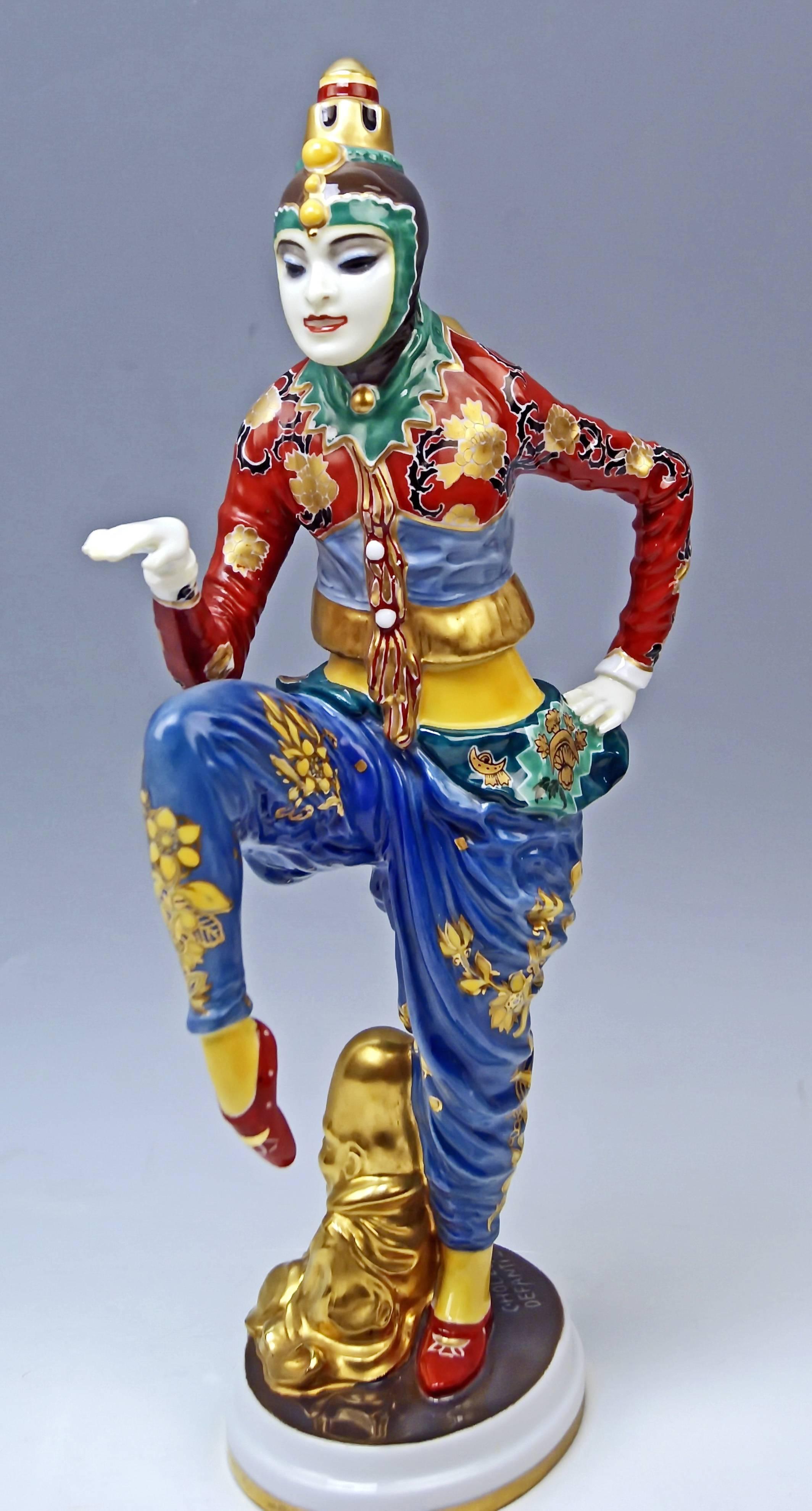 Porcelain Rosenthal Korean Lady Dancer Constantin Holzer-Defanti Germany made 1929