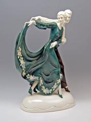 Katzhuette Dancing Couple Thuringia Germany Art Deco Goldscheider Style c.1930