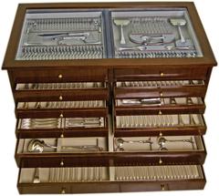 Silver Flatware Cutlery 24 Persons, Bremer Silberwarenfabrik, Germany, 1910