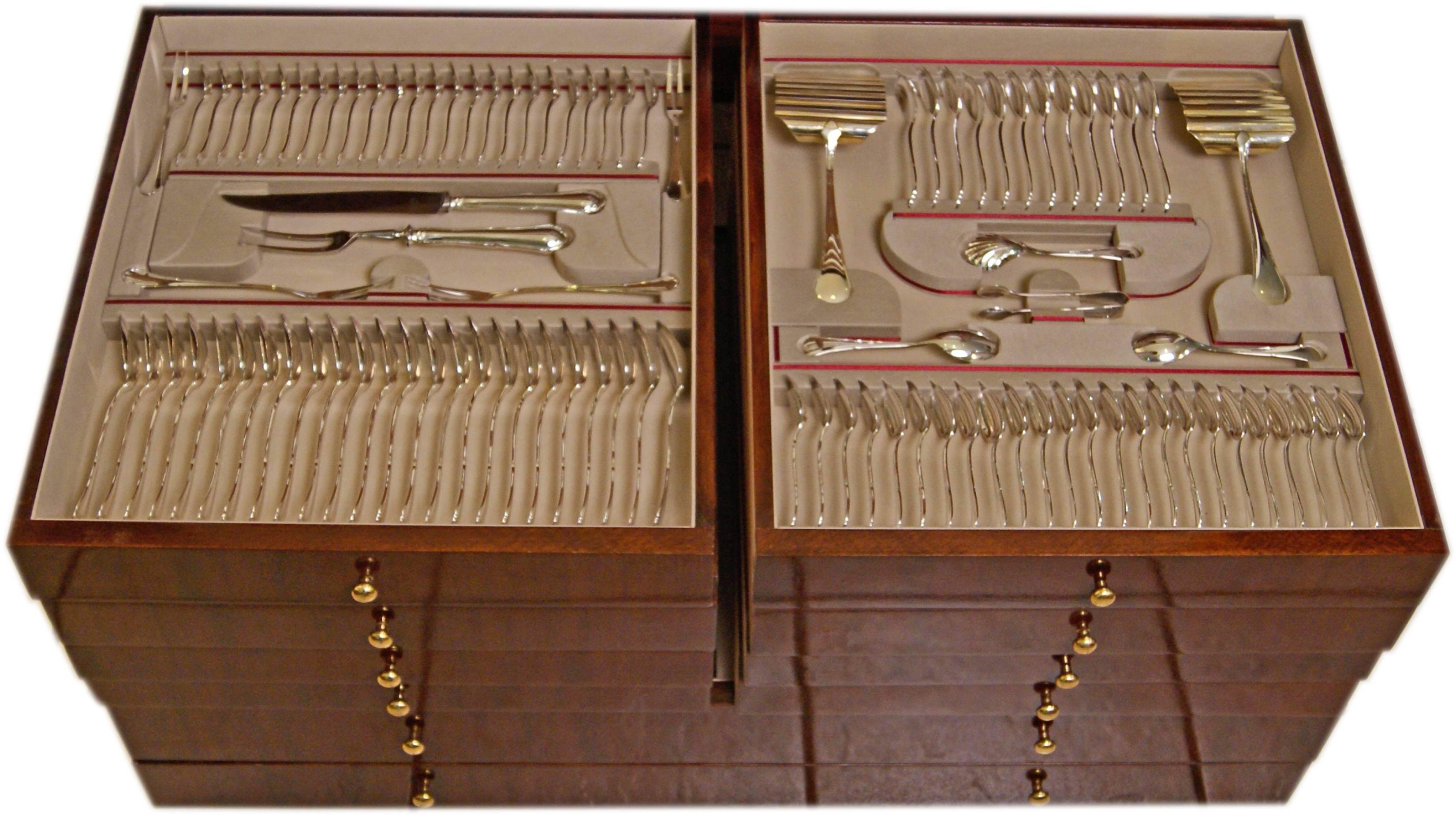 Silver Flatware Cutlery 24 Persons, Bremer Silberwarenfabrik, Germany, 1910 3