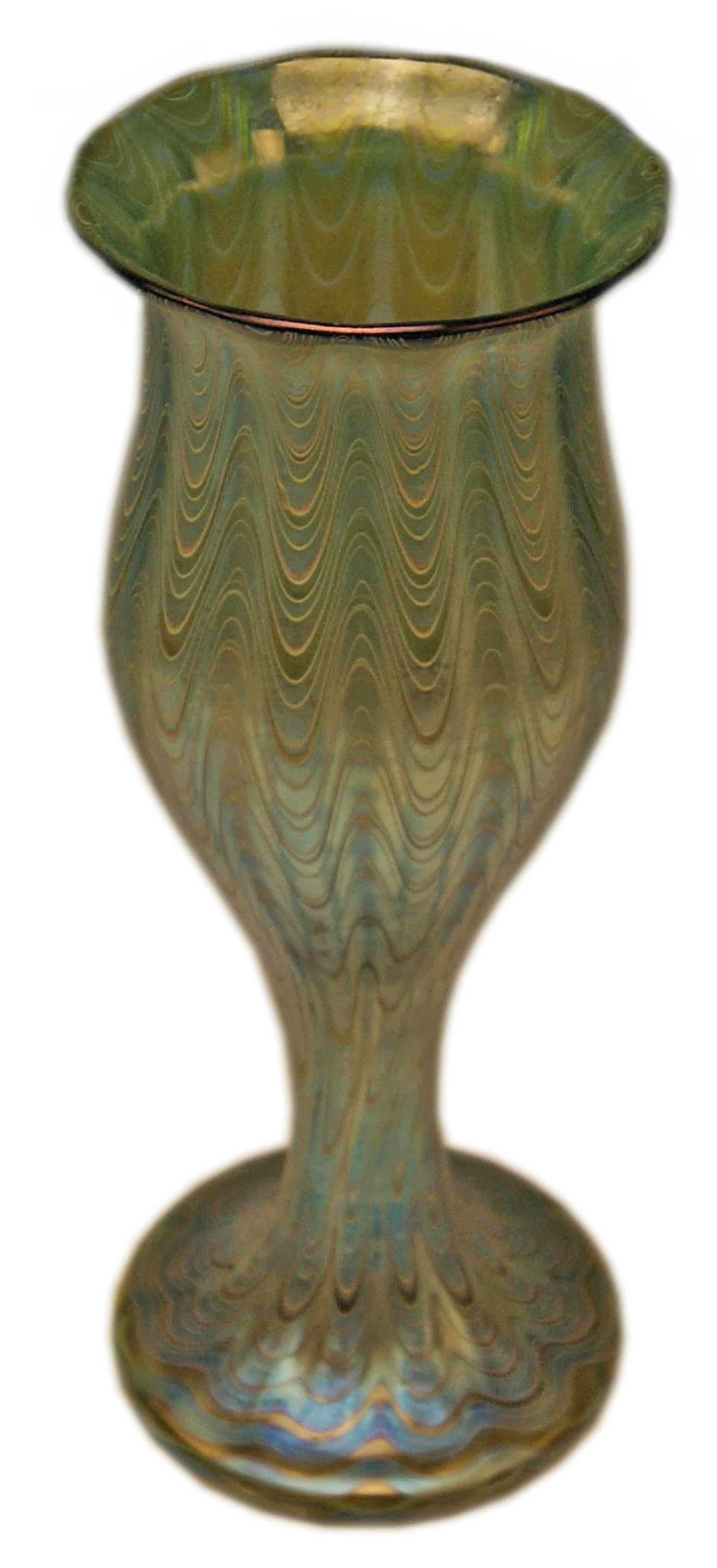 Vase Loetz (Lötz) Widow Klostermühle Bohemia Art Nouveau

Made by Loetz, Klostermühle (Bohemia), circa 1900
Decor: Crete Phaenomen (Phänomen) Genre 6893
 
It is a most remarkable Loetz Art Nouveau vase of tulip type (= Rarity!).
The vase has