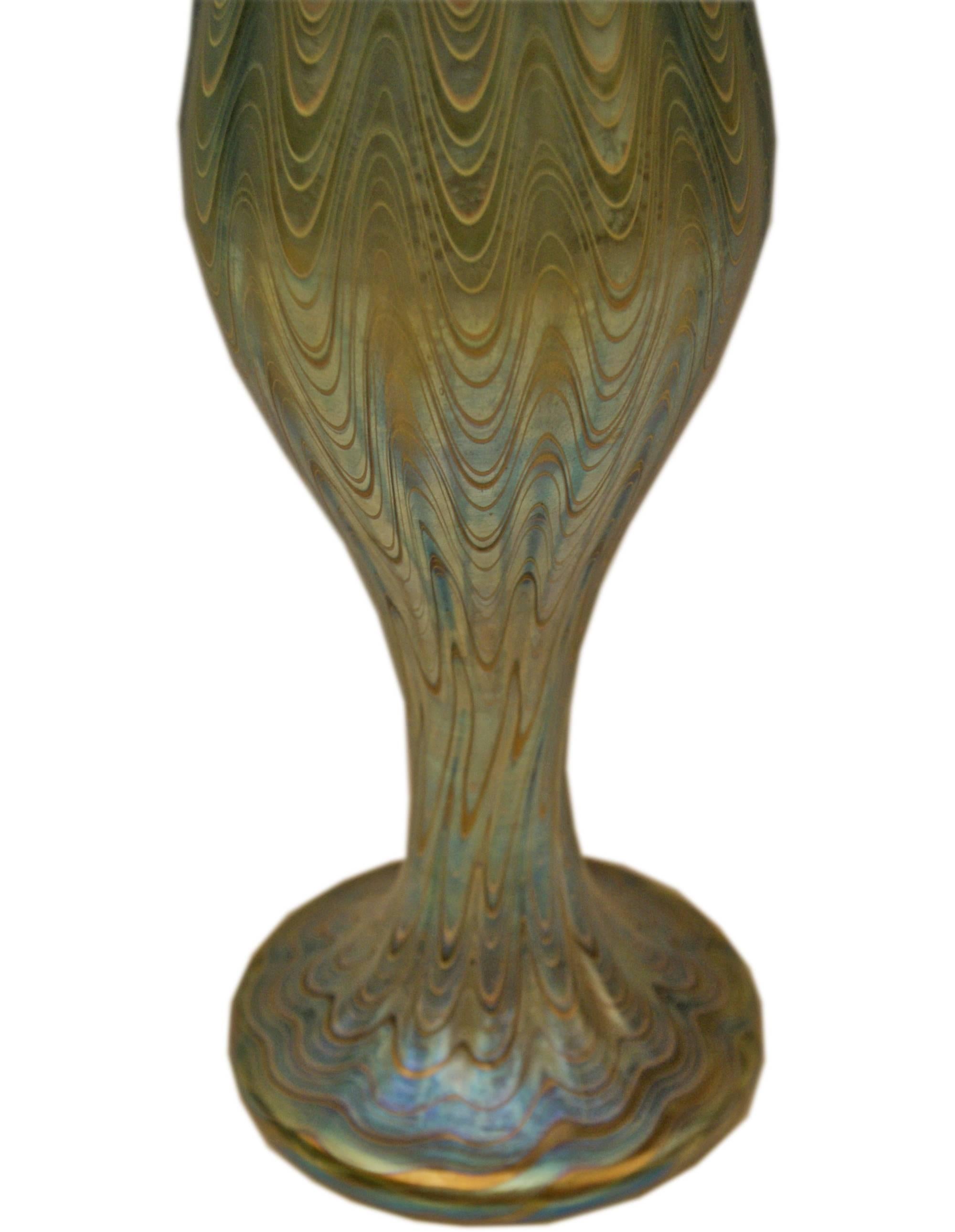 Early 20th Century Vase Loetz Widow Klostermuehle Bohemia Art Nouveau Like Tulip Crete PG 6893 1900