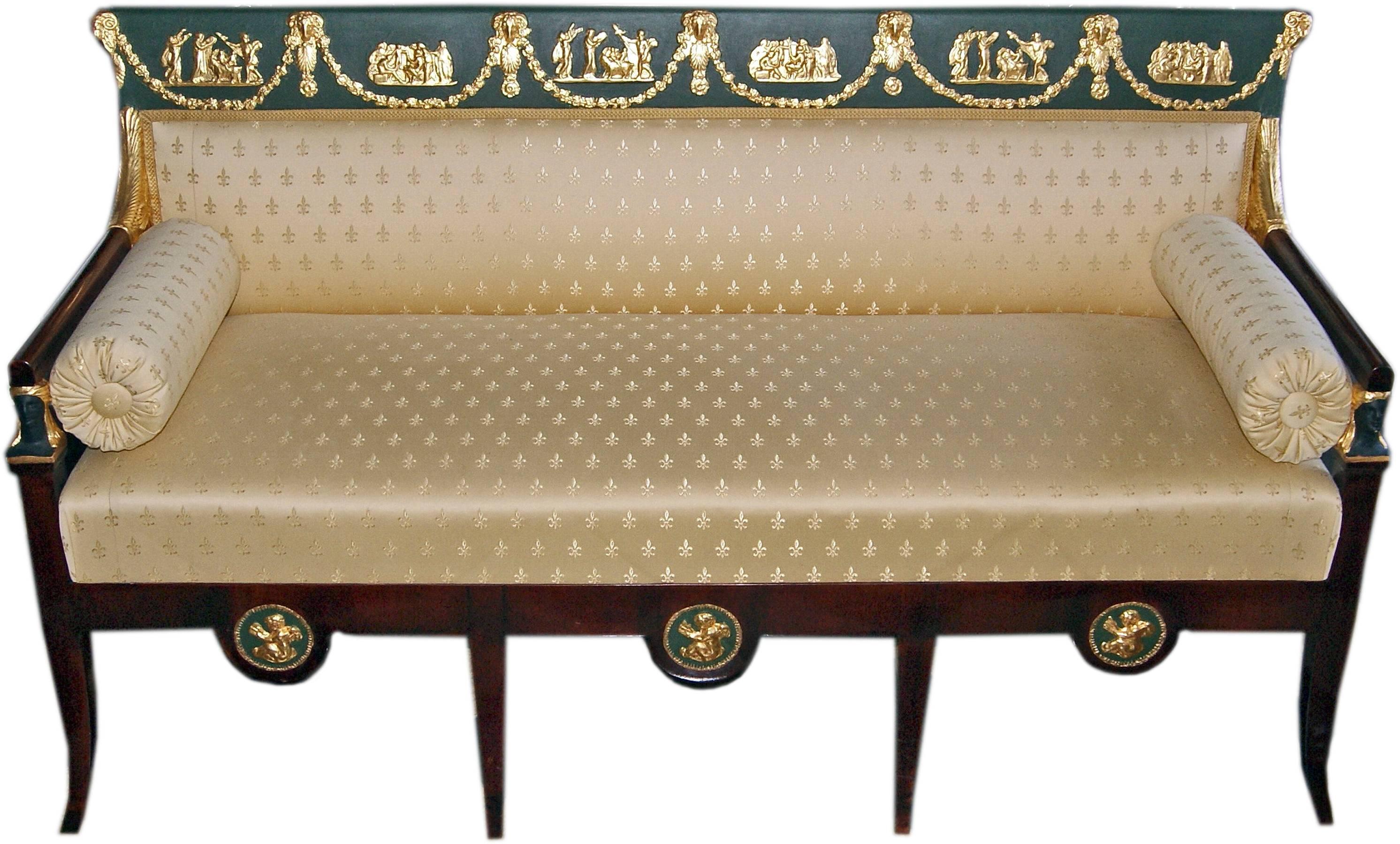 19th Century Danhauser Vienna Biedermeier Parlor Set Four Chairs Two Armchairs Settee 1815