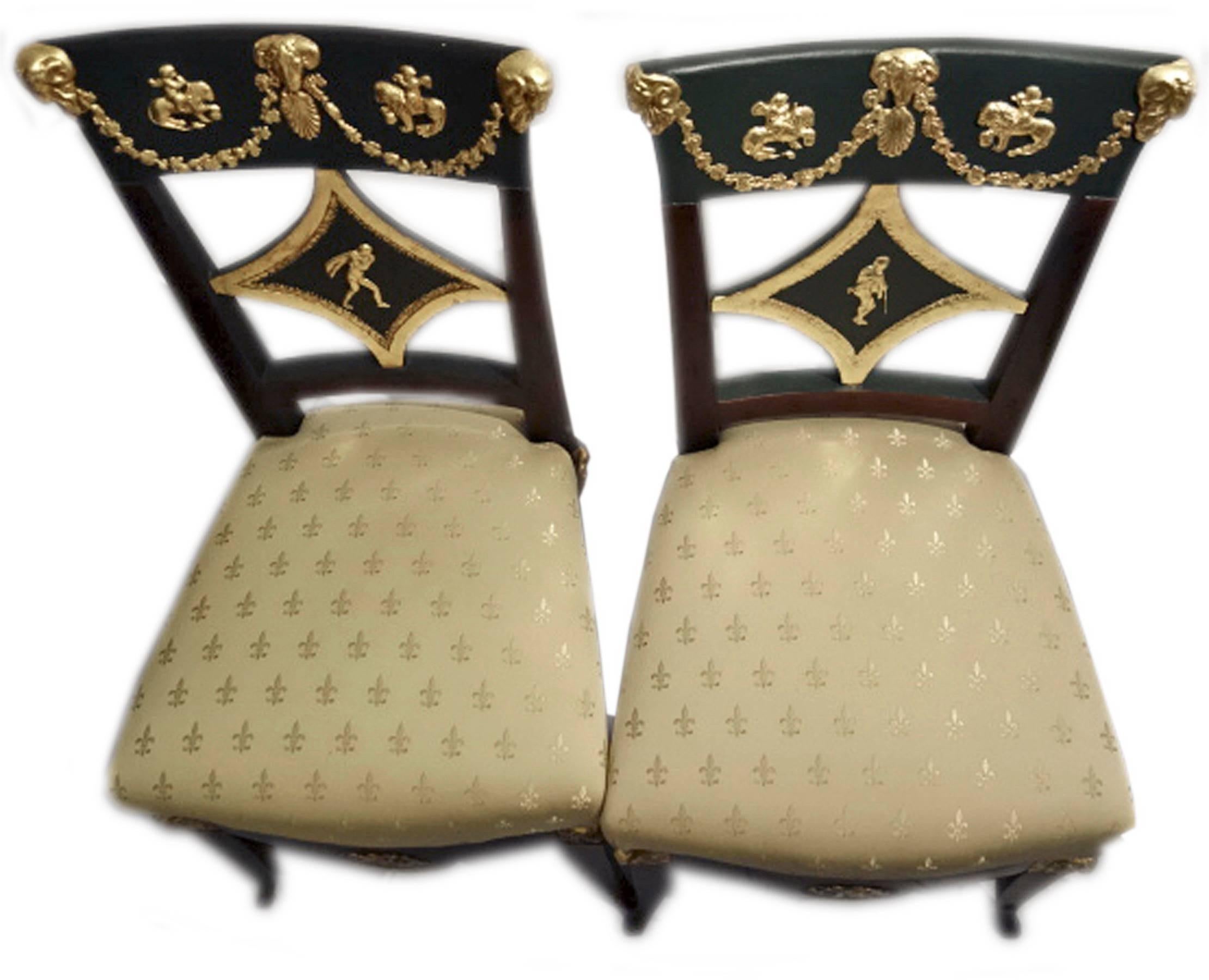 Wood Danhauser Vienna Biedermeier Parlor Set Four Chairs Two Armchairs Settee 1815