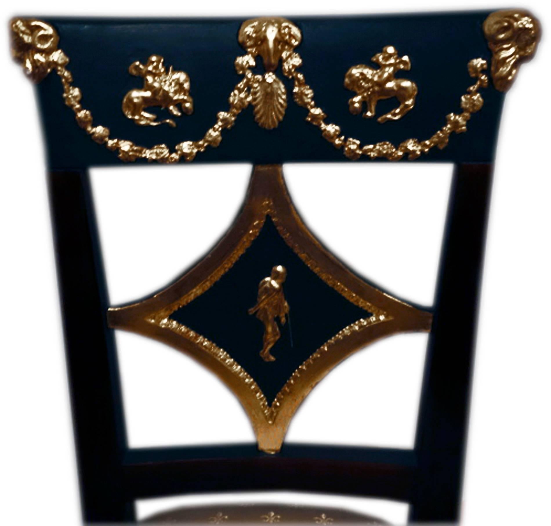 Danhauser Vienna Biedermeier Parlor Set Four Chairs Two Armchairs Settee 1815 1