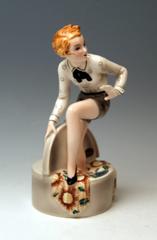 Goldscheider Lady Climbing Out of Bowl Vienna Circle of Lorenzl made c.1935