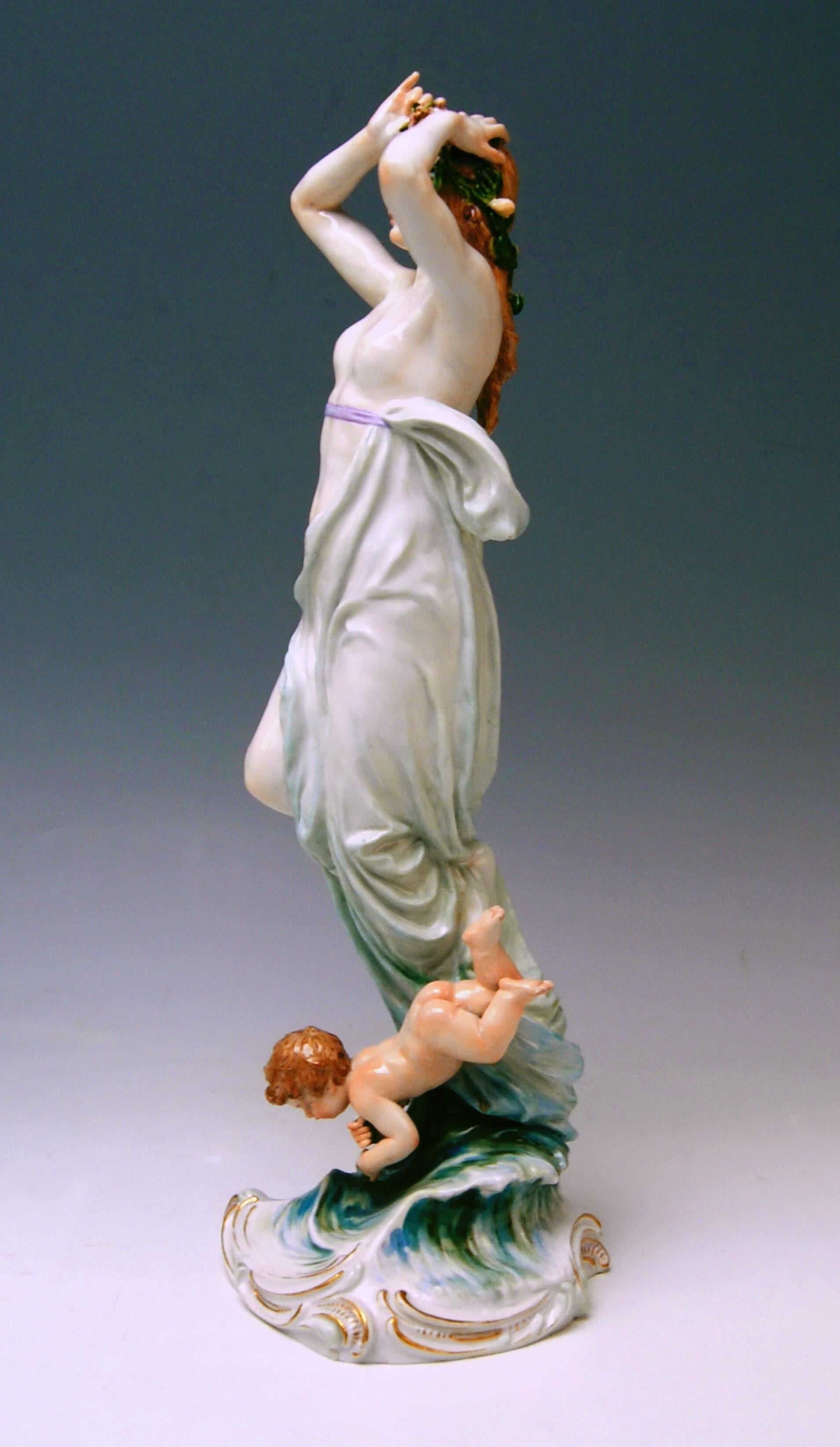 Glazed Meissen Birth of Venus Offermann Friedrich Figurine Model R 124  made 1900-1905