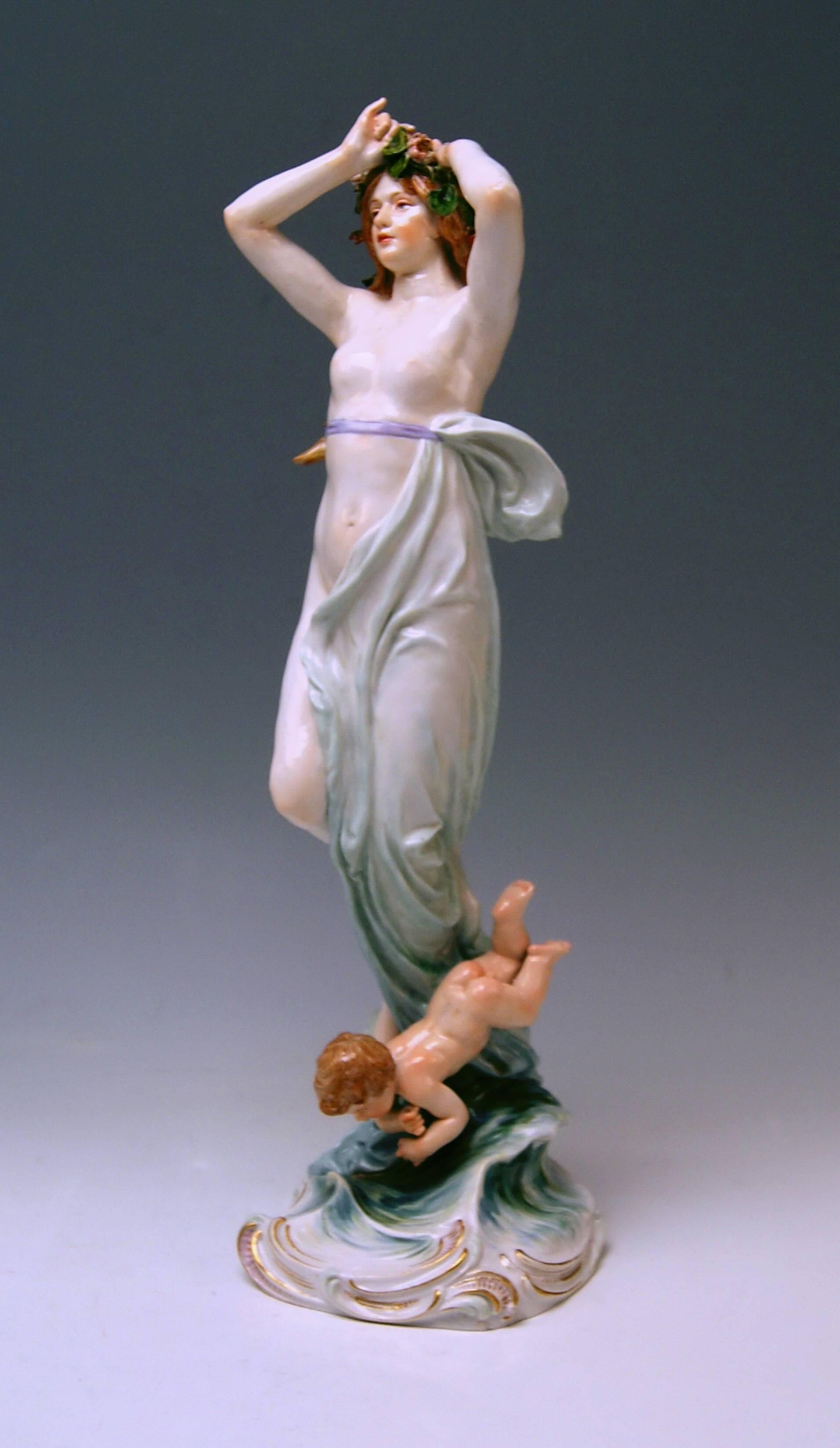Early 20th Century Meissen Birth of Venus Offermann Friedrich Figurine Model R 124  made 1900-1905