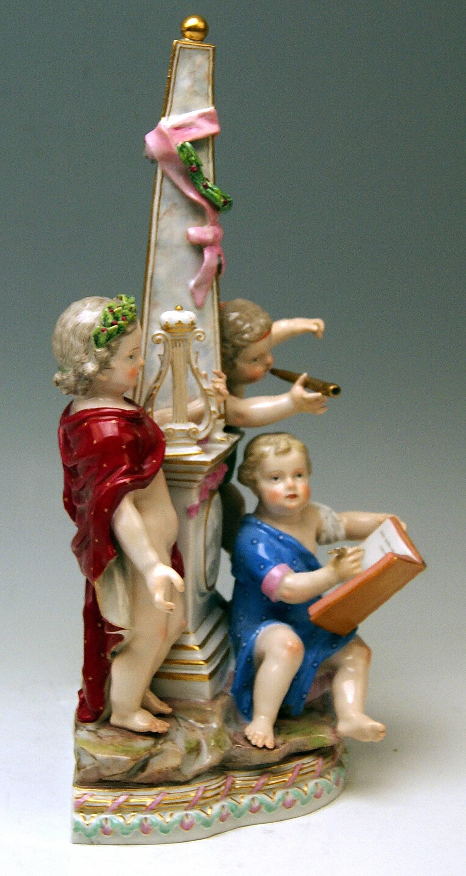 Meissen Allegory of Music Michel V. Acier Model N 11 made circa 1870 In Excellent Condition In Vienna, AT
