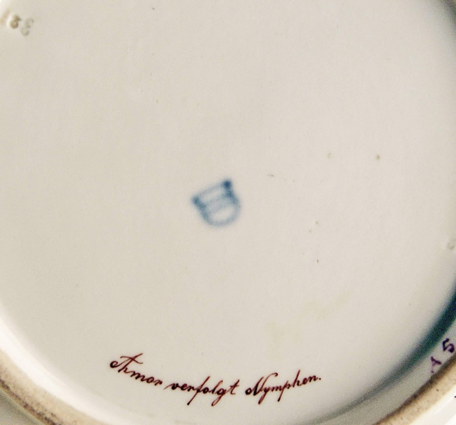 Empire Plate Imperial Viennese Porcelain 1802 Amor Cherub Nymphs Angelika Kauffmann