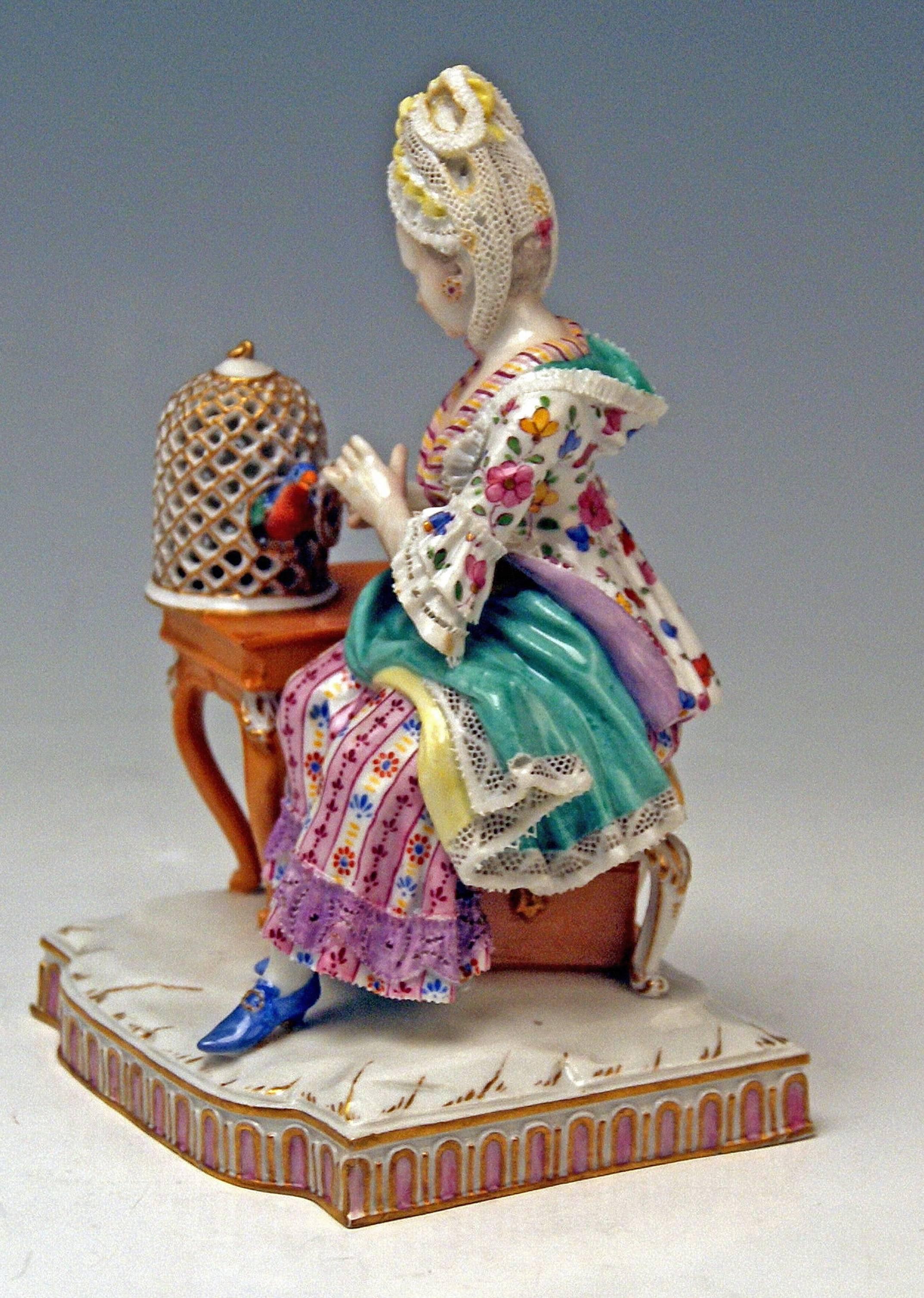 Rococo Meissen Five Senses the Feeling by Schoenheit Model E4, circa 1840-1850