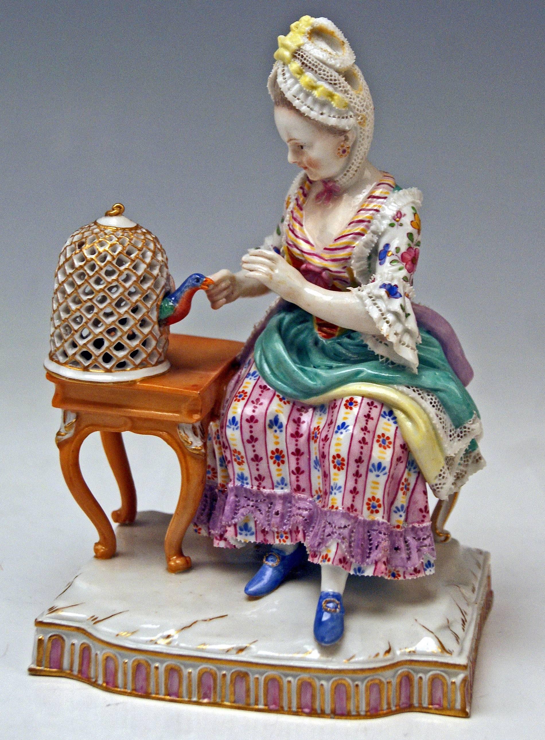 Glazed Meissen Five Senses the Feeling by Schoenheit Model E4, circa 1840-1850