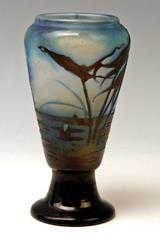 Emile Galle Vase Gallé Nancy Art Nouveau Lakeside View France Made, circa 1919