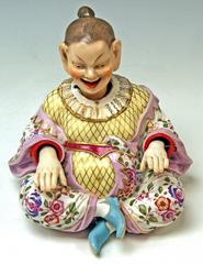 Meissen Male Buddha Movable Hands Head Tongue Figurine by Kaendler, circa 1860