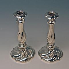 Silber 13 Lot Paar österreichische Biedermeier-Kerzenleuchter Franz Schiffer Wien